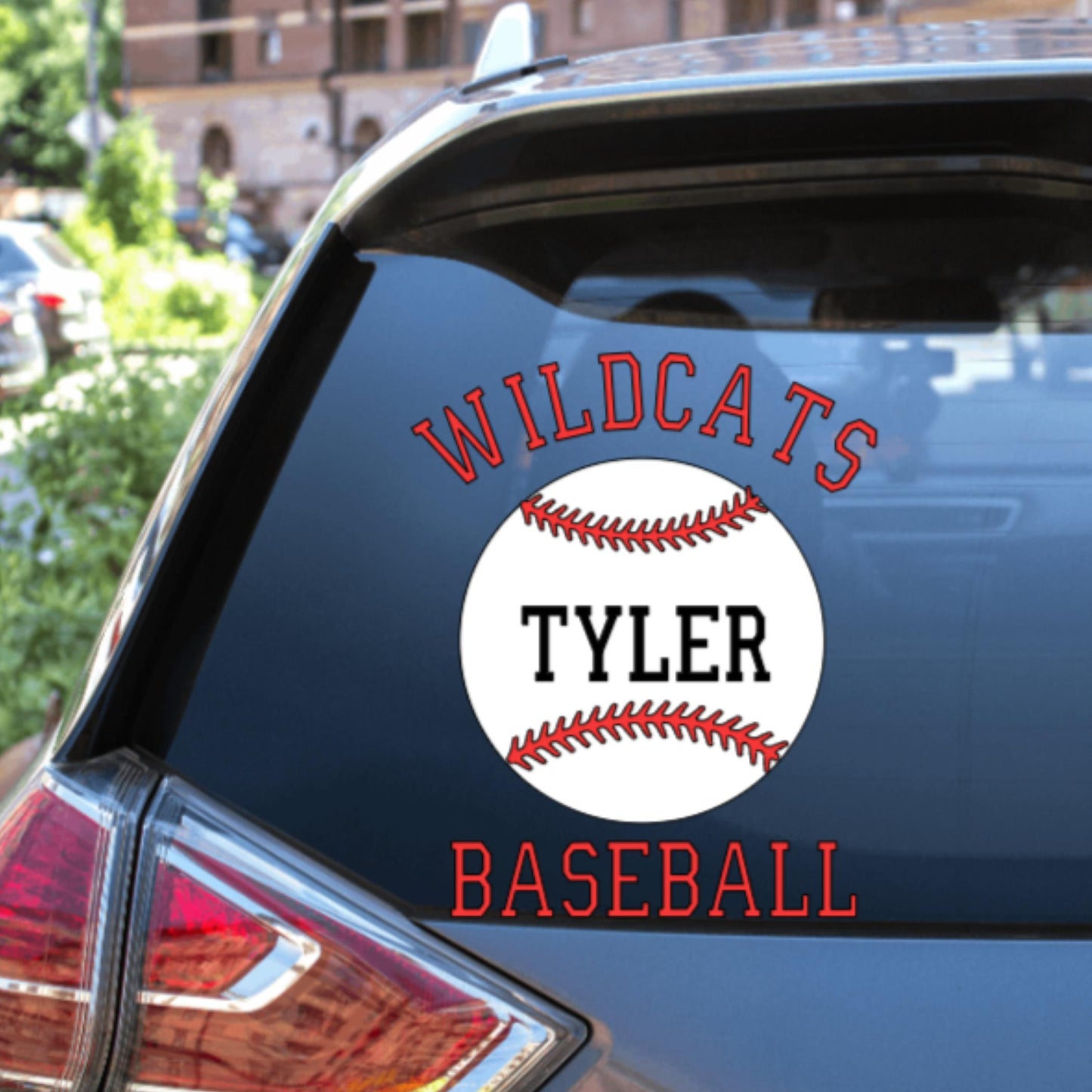 Custom Baseball Team Mascot and Players Name Vinyl Decal Sticker.