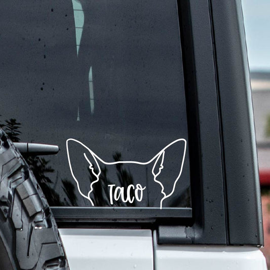 Chihuahua Ear Outline Vinyl Decal Sticker