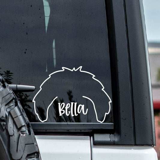 Great Pyrenees Dog Ear Outline Vinyl Decal Sticker