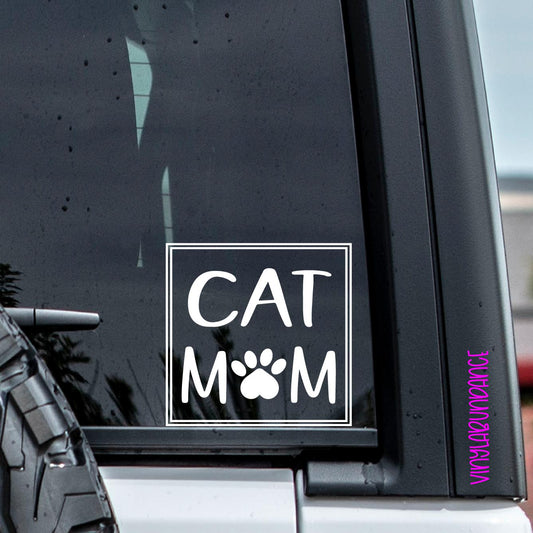 Cat Mom Vinyl Window Decal.