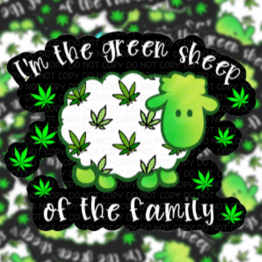 I'm the Green Sheep of the Family Vinyl Sticker.