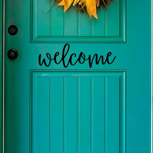 Welcome front door vinyl decal