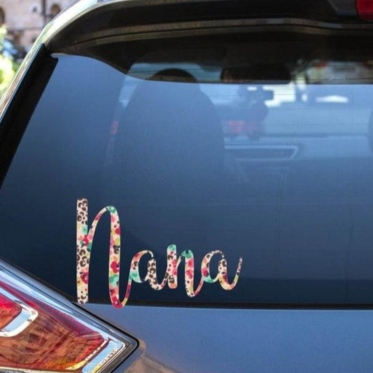 Nana Floral Vinyl Pattern Window Decal Sticker.