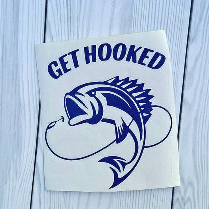 Get Hooked Vinyl Window Decal.