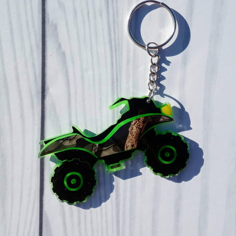 Custom Glow in the Dark ATV Four-wheeler Keychain