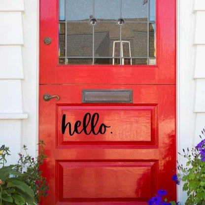 Hello Front Door Vinyl Decal.