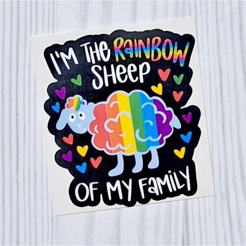 I'm The Rainbow Sheep of the Family Vinyl Sticker.