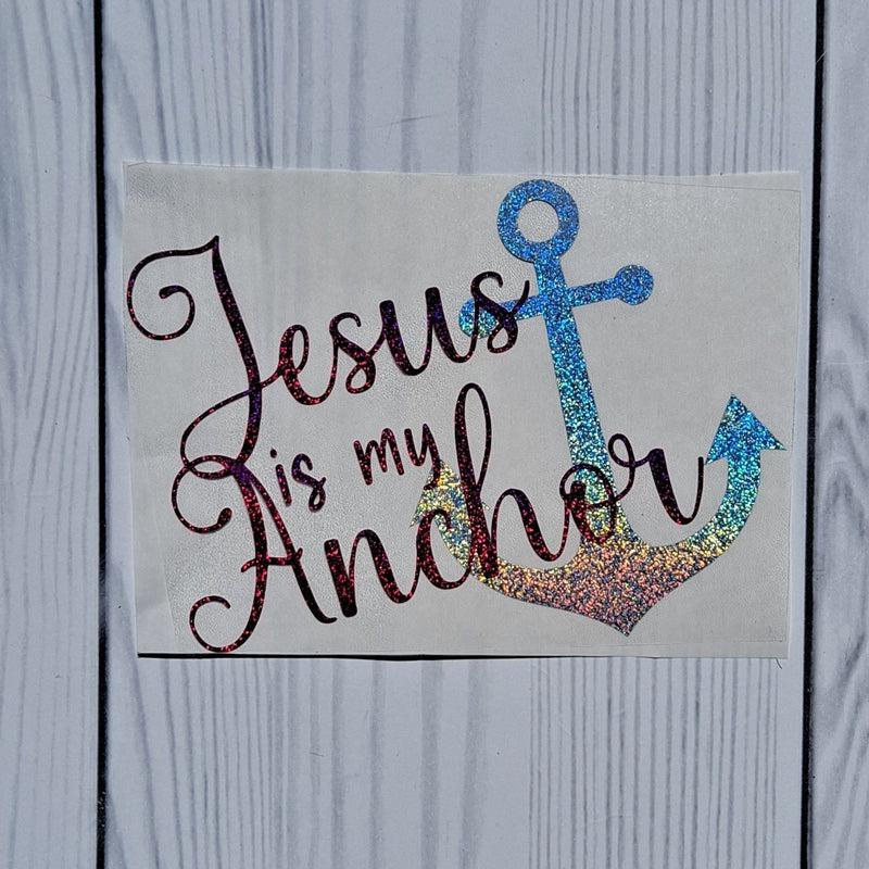 Jesus is my Anchor Vinyl Window Decal.