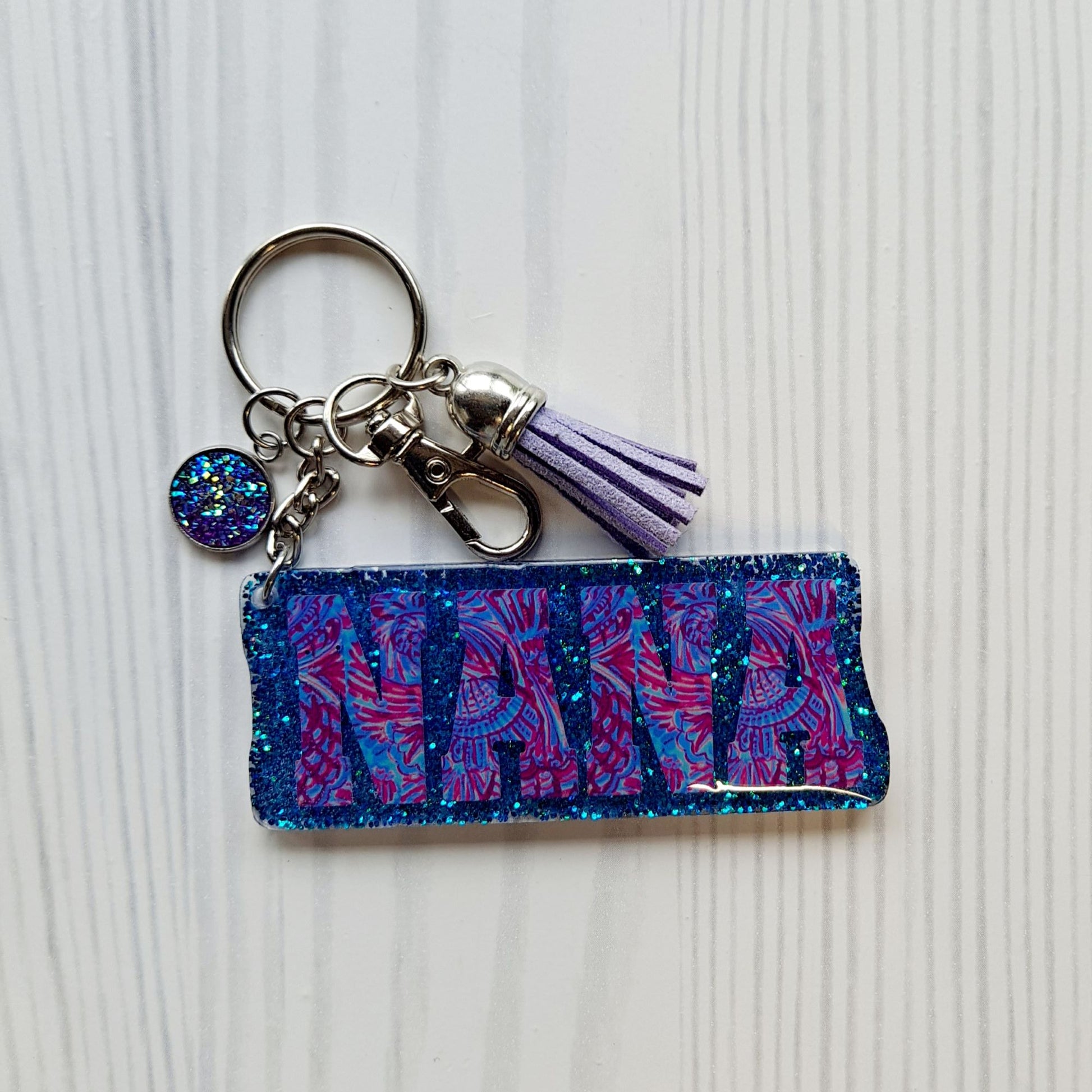 Custom Nana Glitter Keychain.