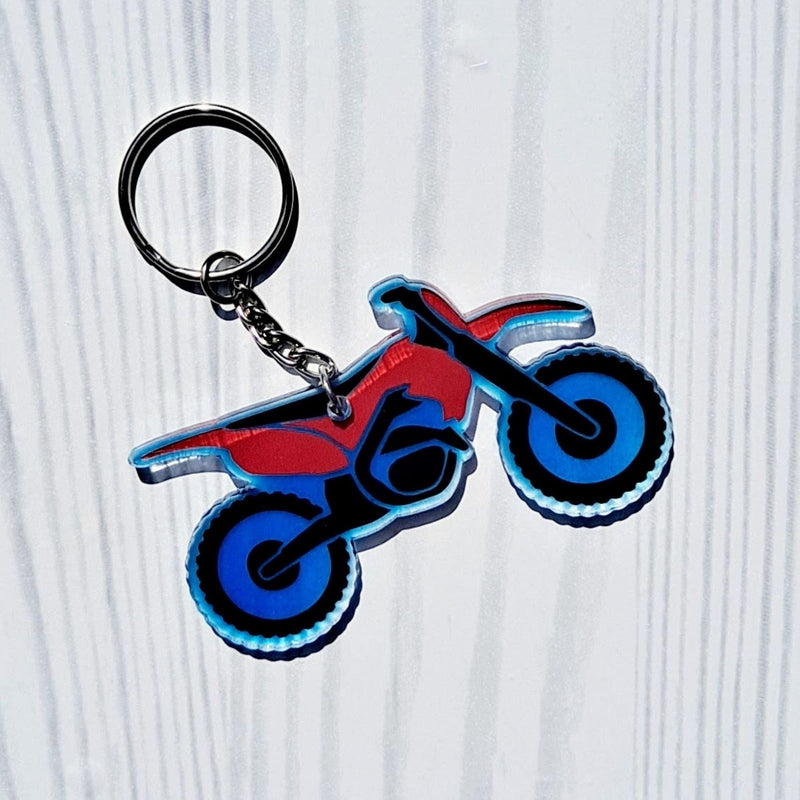 Glow in the Dark Dirt Bike Keychain.