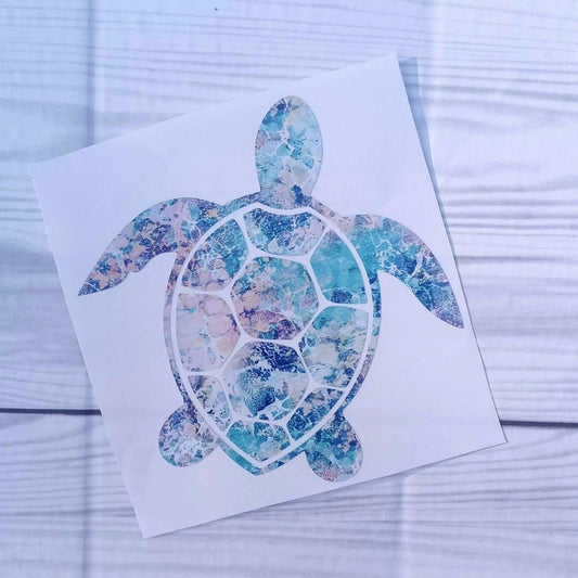 Sea Turtle Pattern Vinyl Window Decal.