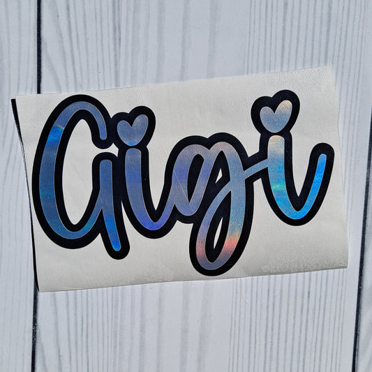 Gigi Vinyl Window Decal.