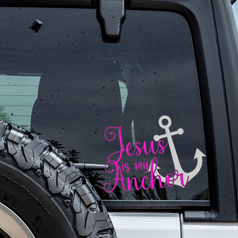 Jesus is my Anchor Vinyl Window Decal.